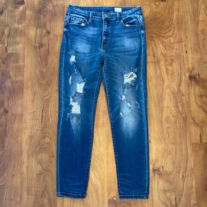 Bridge by Gly mid rise ankle skinny Distressed jeans